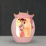 Maxbell Chinese Girl Playing Musical Instrument Sculpture Craft Night Lamp Ornament pink playing Pipa