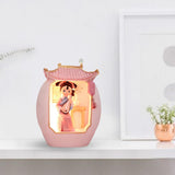Maxbell Chinese Girl Playing Musical Instrument Sculpture Craft Night Lamp Ornament pink playing Pipa