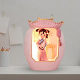 Maxbell Chinese Girl Playing Musical Instrument Sculpture Craft Night Lamp Ornament pink playing Pipa