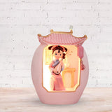 Maxbell Chinese Girl Playing Musical Instrument Sculpture Craft Night Lamp Ornament pink playing Pipa