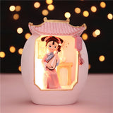 Maxbell Chinese Girl Playing Musical Instrument Sculpture Craft Night Lamp Ornament pink playing Pipa
