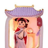 Maxbell Chinese Girl Playing Musical Instrument Sculpture Craft Night Lamp Ornament Purple Play Pipa