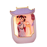 Maxbell Chinese Girl Playing Musical Instrument Sculpture Craft Night Lamp Ornament Purple Play Pipa