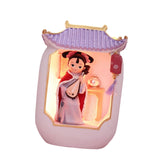Maxbell Chinese Girl Playing Musical Instrument Sculpture Craft Night Lamp Ornament Purple Play Pipa