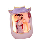 Maxbell Chinese Girl Playing Musical Instrument Sculpture Craft Night Lamp Ornament Purple Play Pipa
