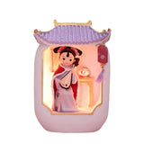 Maxbell Chinese Girl Playing Musical Instrument Sculpture Craft Night Lamp Ornament Purple Play Pipa
