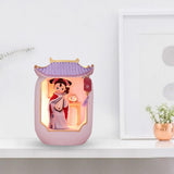Maxbell Chinese Girl Playing Musical Instrument Sculpture Craft Night Lamp Ornament Purple Play Pipa