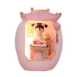 Maxbell Chinese Girl Playing Musical Instrument Sculpture Craft Night Lamp Ornament pink playing Zither
