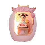 Maxbell Chinese Girl Playing Musical Instrument Sculpture Craft Night Lamp Ornament pink playing Zither