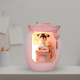 Maxbell Chinese Girl Playing Musical Instrument Sculpture Craft Night Lamp Ornament pink playing Zither