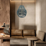 Maxbell Pendant Light Shade Lantern Weave Woven Lampshade for Bedroom Kitchen Hotel Blue