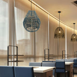 Maxbell Pendant Light Shade Lantern Weave Woven Lampshade for Bedroom Kitchen Hotel Blue