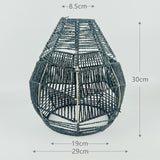 Maxbell Pendant Light Shade Lantern Weave Woven Lampshade for Bedroom Kitchen Hotel Blue