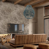 Maxbell Pendant Light Shade Lantern Weave Woven Lampshade for Bedroom Kitchen Hotel Blue