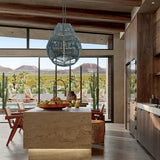 Maxbell Pendant Light Shade Lantern Weave Woven Lampshade for Bedroom Kitchen Hotel Blue