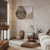 Maxbell Pendant Light Shade Lantern Weave Woven Lampshade for Bedroom Kitchen Hotel Brown