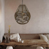 Maxbell Pendant Light Shade Lantern Weave Woven Lampshade for Bedroom Kitchen Hotel Brown