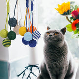 Maxbell Funny Cat Toy Balls Sisal Interactive Pet for Pet Supplies Kitten Blue