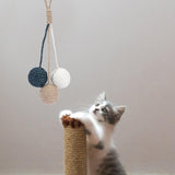 Maxbell Funny Cat Toy Balls Sisal Interactive Pet for Pet Supplies Kitten Blue Beige White