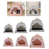 Maxbell Cute Cat tent Soft Cushion Basket Kennel pet for Indoor M Pink