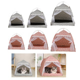 Maxbell Cute Cat tent Soft Cushion Basket Kennel pet for Indoor M Pink