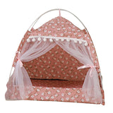 Maxbell Cute Cat tent Soft Cushion Basket Kennel pet for Indoor L Pink