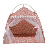 Maxbell Cute Cat tent Soft Cushion Basket Kennel pet for Indoor XL Pink