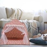 Maxbell Cute Cat tent Soft Cushion Basket Kennel pet for Indoor XL Pink