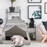 Maxbell Cute Cat tent Soft Cushion Basket Kennel pet for Indoor XL Gray
