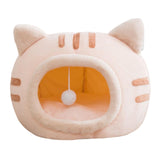 Maxbell Cute Cat Sleeping Bed Kitten Tent Hut Cushion Anti Slip Pet Supplies pink medium