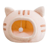 Maxbell Cute Cat Sleeping Bed Kitten Tent Hut Cushion Anti Slip Pet Supplies pink medium