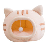 Maxbell Cute Cat Sleeping Bed Kitten Tent Hut Cushion Anti Slip Pet Supplies pink medium