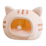 Maxbell Cute Cat Sleeping Bed Kitten Tent Hut Cushion Anti Slip Pet Supplies pink medium