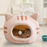 Maxbell Cute Cat Sleeping Bed Kitten Tent Hut Cushion Anti Slip Pet Supplies pink medium
