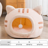 Maxbell Cute Cat Sleeping Bed Kitten Tent Hut Cushion Anti Slip Pet Supplies pink medium