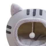 Maxbell Cute Cat Sleeping Bed Kitten Tent Hut Cushion Anti Slip Pet Supplies gray S