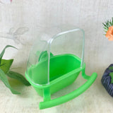 Maxbell Bird Cage Feeder Parrot Feeding Station Water Bowl Parakeets with Perch Green