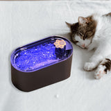 Maxbell Automatic Cat Water Fountain Water Dispenser Silent Waterer USB Indoor 3L Black Night Light