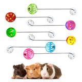 Maxbell 7Pcs Toy Bell Balls with Sucker Pet Supplies for Lizards Reptiles Chinchilla