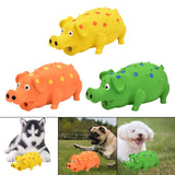 Maxbell Dog Chew Toy, Pet Interactive Durable Rubber Grunting Pig Squeaky Dog Toy Yellow