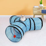 Maxbell Pet Cat Tunnel Tube Hanging Toy Ball Funny Toys Training for pets Blue