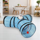 Maxbell Pet Cat Tunnel Tube Hanging Toy Ball Funny Toys Training for pets Blue