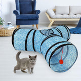 Maxbell Pet Cat Tunnel Tube Hanging Toy Ball Funny Toys Training for pets Blue