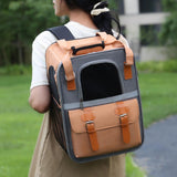 Maxbell Portable Cat Carrier Backpack Dog Travel Bag with Shoulder Strap for Kitten Orange