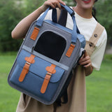 Maxbell Portable Cat Carrier Backpack Dog Travel Bag with Shoulder Strap for Kitten Blue