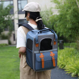Maxbell Portable Cat Carrier Backpack Dog Travel Bag with Shoulder Strap for Kitten Blue