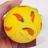 Maxbell Pet Slow Feeder Bowl Snack Toy Ball Interactive Bunny Toy for Puppy Yellow