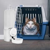 Maxbell Puppy Cat Hanging Bowl with Water Bottle Convenient Water Supply Device Grey