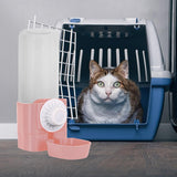 Maxbell Puppy Cat Hanging Bowl with Water Bottle Convenient Water Supply Device Pink