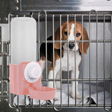 Maxbell Puppy Cat Hanging Bowl with Water Bottle Convenient Water Supply Device Pink